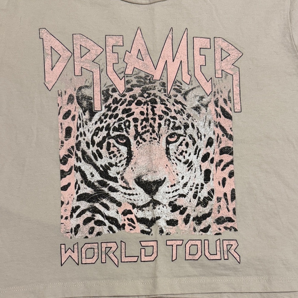 Dreamer World Tour Leopard Tee - Pink and Tan